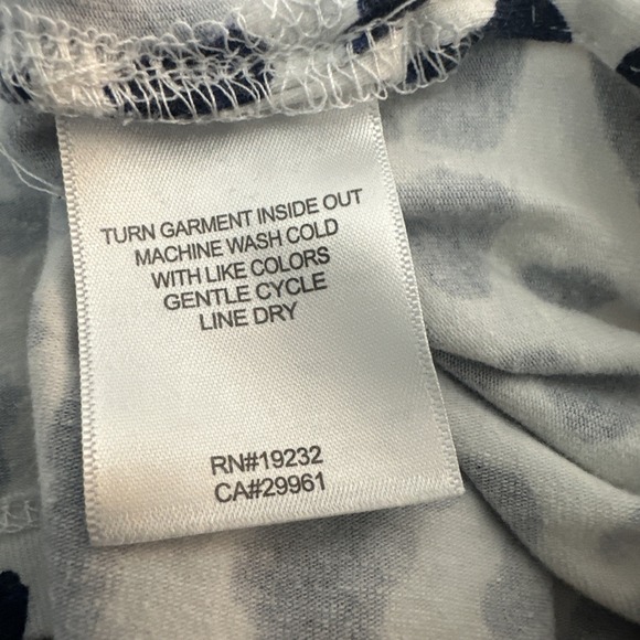 Alfred Dunner Shirt Womens 2X Blue White Animal Print 3/4 Sleeve Embellished - Picture 5 of 5